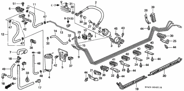 Fuel Pipe ('95 KL EX) (2) for 1995 Honda Accord #0