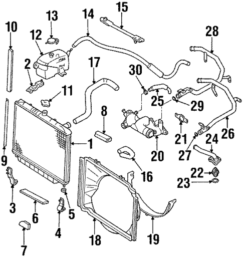 Radiator & Components for 2000 Isuzu Trooper #0