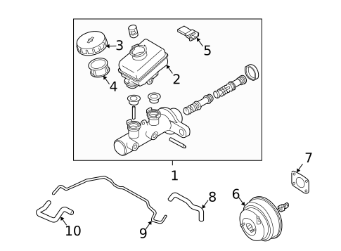 Master Cylinder - Components On Dash Panel for 2005 Nissan 350Z #1