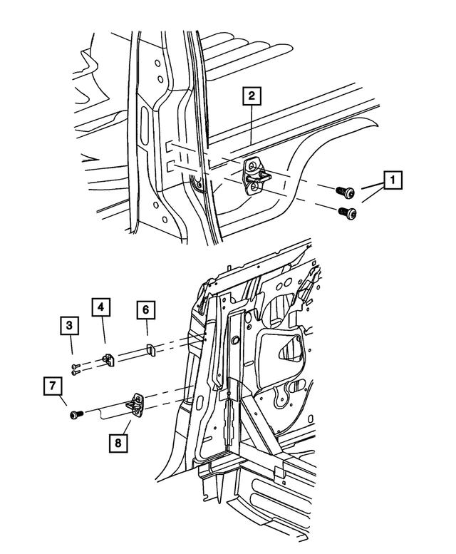 6503120 - Body Sheet Metal Except Doors: Button Head Torx Screw And Washer for Mopar Image