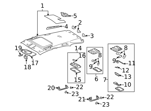 Interior Trim - Roof for 2008 Lexus RX400h #0