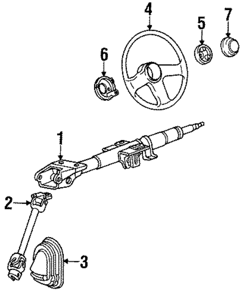 Steering Column & Wheel for 1992 Hyundai Excel #0