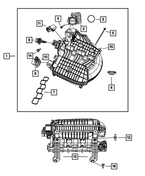 Manifolds and Vacuum Fittings for 2008 Dodge Grand Caravan #1