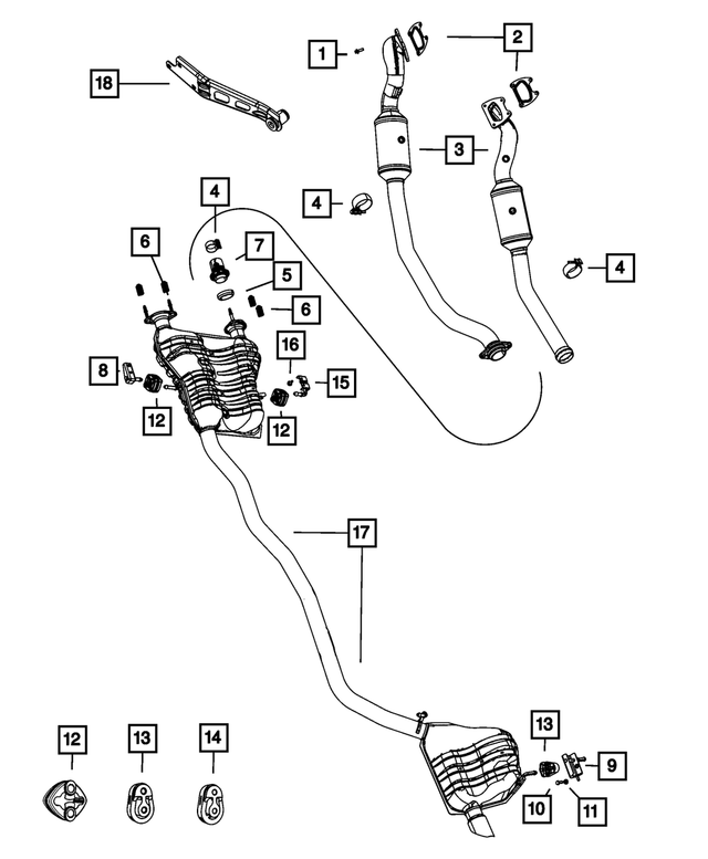 53010359AC - : Exhaust Muffler And Tailpipe for Mopar Image