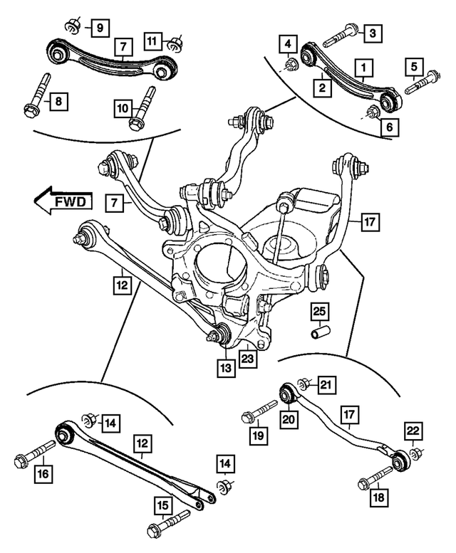 68079767AB - Rear Suspension: Rear Knuckle, Left for Mopar Image