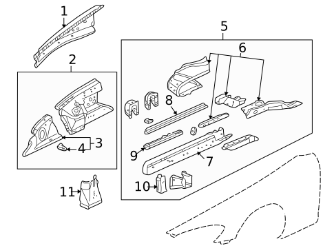 Structural Components & Rails for 2000 Honda S2000 #0