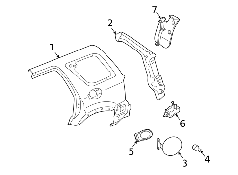 Quarter Panel & Components for 2005 Ford Escape #1