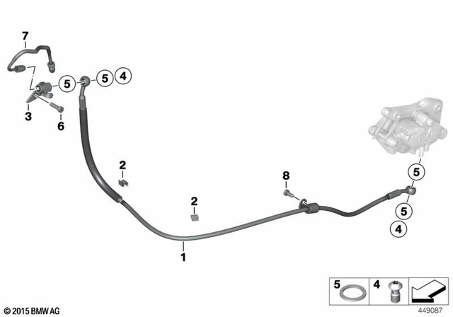 34327659837 - Brakes: Brake Circuit Hose, Rear -  for BMW-Motorrad Image