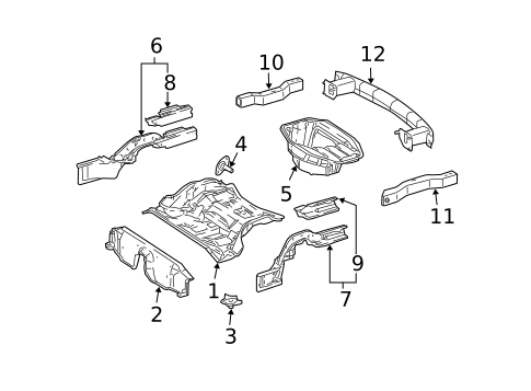 Rear Floor & Rails for 2006 Mercedes-Benz CLK350 #1