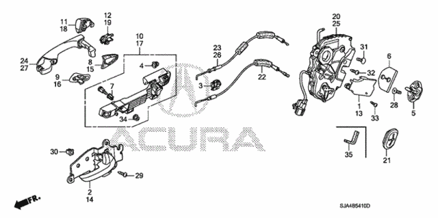 Rear Door Locks - Outer Handle for 2005 Acura RL #0