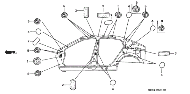 Grommet (Side) for 2004 Acura TL #0