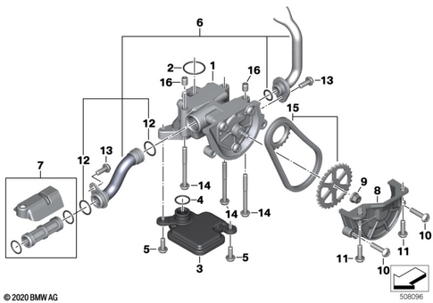 Oil Pump with Filter Screen and Drive for 2017 BMW-Motorrad F 850 GS Adventure #0