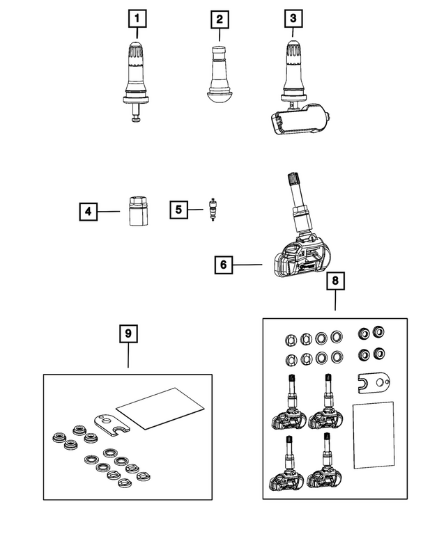 68416505AA - Wheels: Valve Stem Kit for Mopar Image image