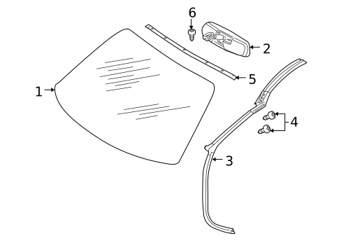 Glass - Windshield for 2007 Chrysler PT Cruiser #0
