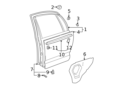 Door & Components for 1998 Lexus GS300 #1