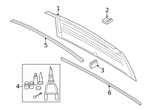 Glass - Lift Gate for 1998 Volvo V70 #0