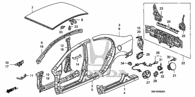 Outer Panel - Rear Panel for 2006 Honda Civic #0