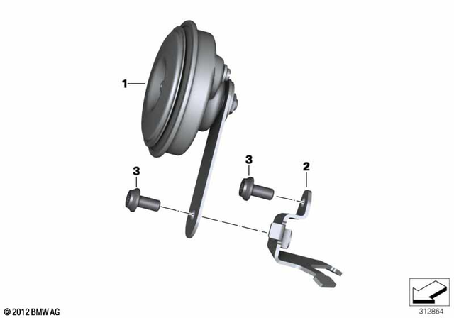 61338414391 - General Electrical System: Horn -  for BMW-Motorrad Image