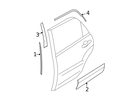 Exterior Trim - Rear Door for 2009 Kia Sportage #0
