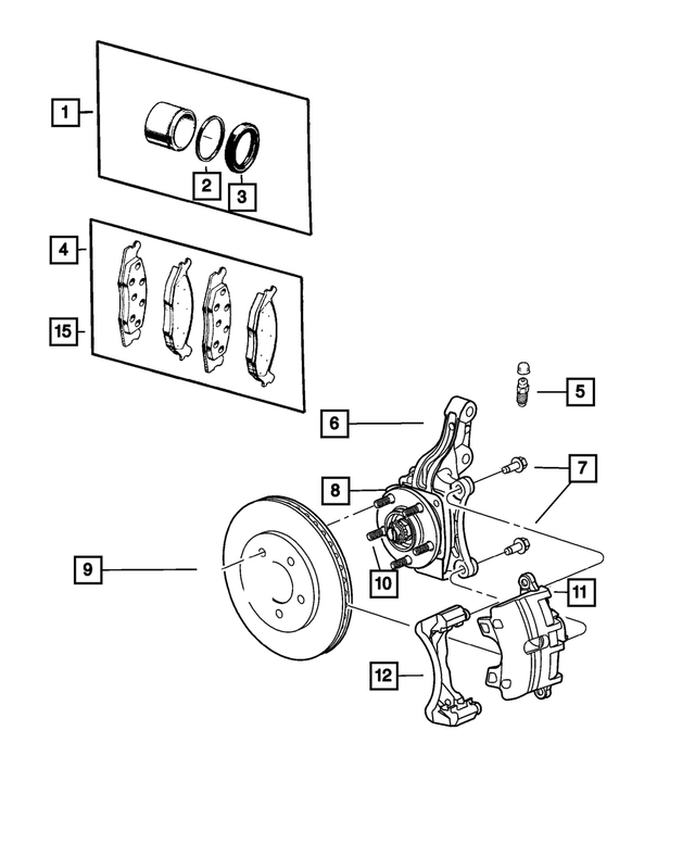 « 5191241AA – Service Brakes : Etrier De Frein à Disque Ens Joints, Droit Ou Gauche pour Mopar Image »