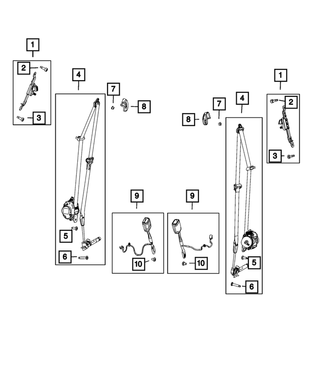 6WY46DX9AB - Restraints: Front Seat Belt And Retractor, Left for Mopar Image