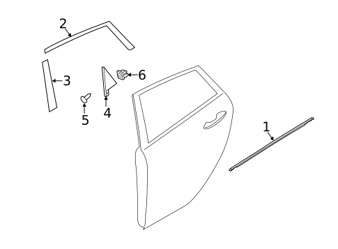 Exterior Trim - Rear Door for 2012 Ford Fiesta #0