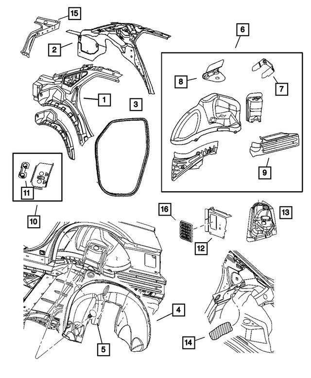 « 5135902AV – Body Sheet Metal Except Doors : Ouverture Côté Caisse, Arrière Panneau, Côté Droit pour Mopar Image »