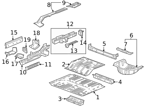 Rear Floor & Rails for 2020 Buick Enclave #0