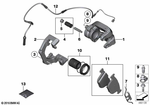 34216753679 - Brakes: Caliper Housing Left for BMW: 535i, 545i, 550i, 645Ci, 650i, 745i, 745Li, 750i, 750Li, 760i, 760Li, BMW ALPINA B7 Image image