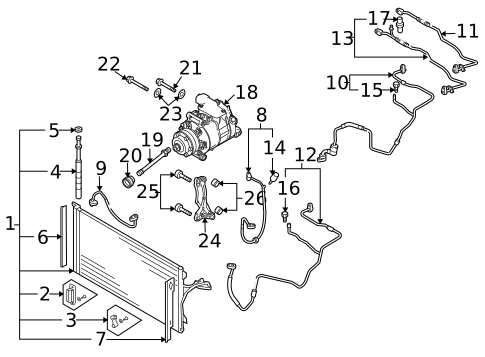 Condenser, Compressor & Lines for 2010 Audi Q7 #0