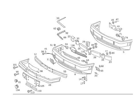 Front Bumper for 1992 Mercedes-Benz 500E #2
