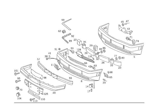 1249974781 - Attachment Parts: Grommet for Mercedes-Benz: 200, 200D, 260E, 280E, 300CE, 300D, 300E, 300TD, 300TE, 400E, 500E Image image