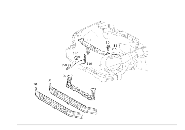 2106202572 - Cowl, Front Panel: Stiffener for Mercedes-Benz Image image