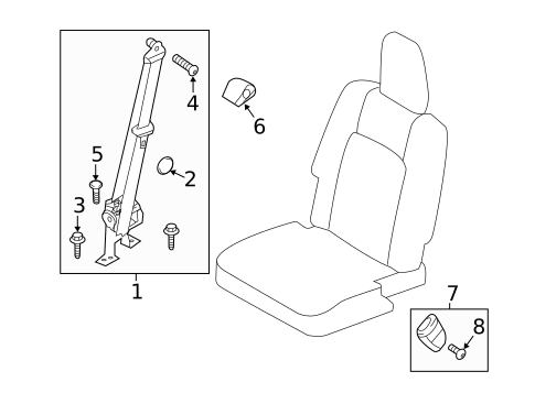 Third Row Seat Belts for 2013 Lincoln MKT #0