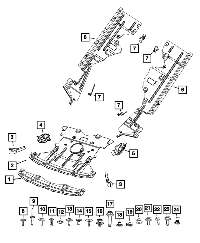 68608737AA - Frame, Bumper and Fascia: Close Out Panel for Mopar Image