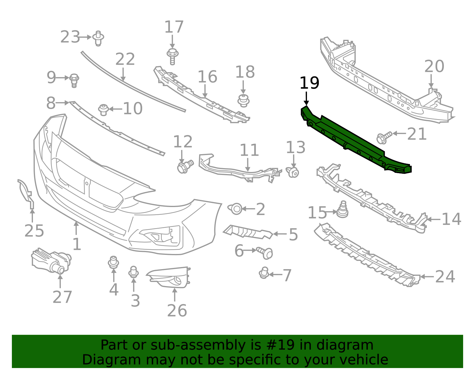 2017-2019 Subaru Impreza Energy Absorber 57705FL12A | Subaru Parts