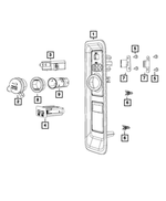 5XT77BD1AA - Electrical: Power Outlet Bezel for Chrysler: Town &amp; Country | Dodge: Grand Caravan | Ram: C/V Image