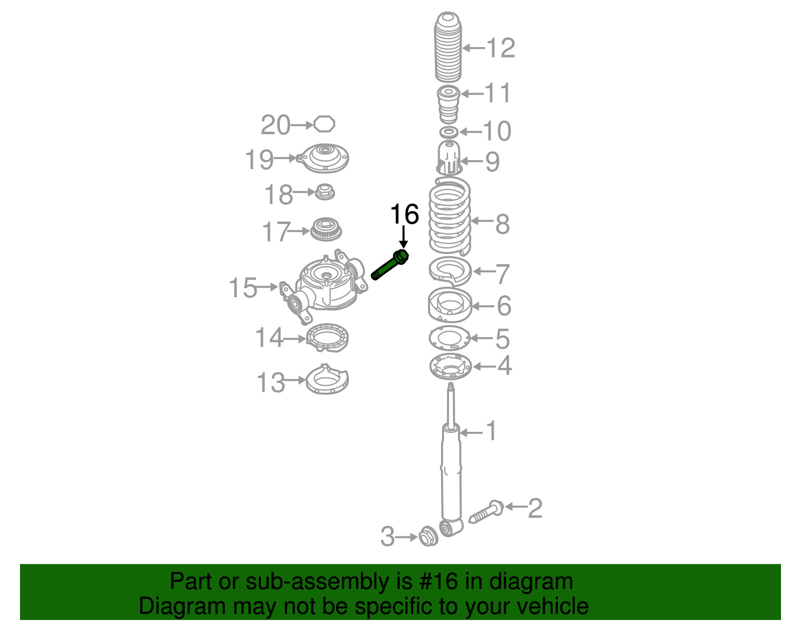 Shock Mount Bolt - Porsche (WHT-003-792)
