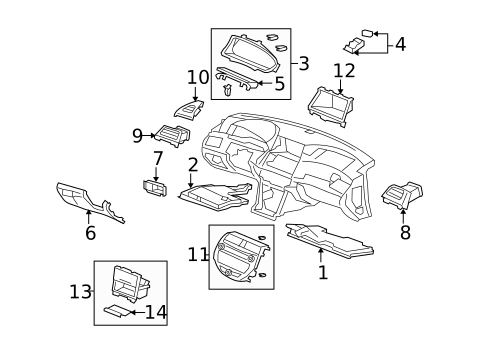 Instrument Panel Components for 2008 Honda Accord #0