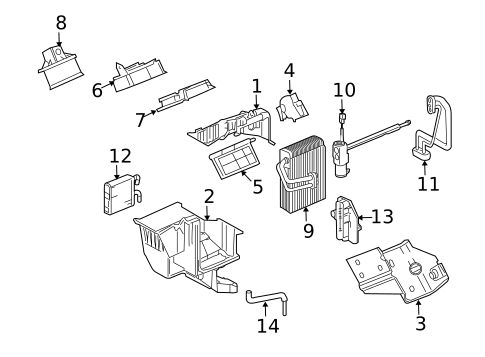 Evaporator & Heater Components for 2006 Pontiac Montana #1