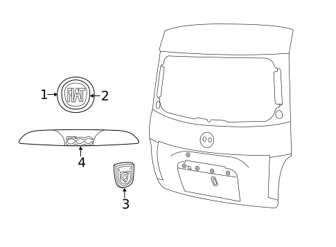 Exterior Trim - Lift Gate for 2019 Fiat 500 #0