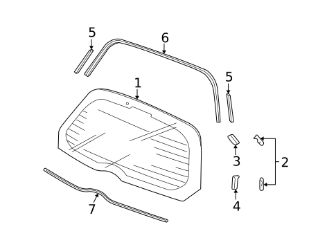 Glass - Lift Gate for 2011 Honda Fit #0