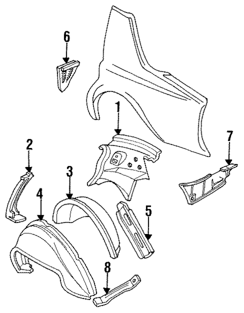 Inner Structure for 1994 Cadillac Fleetwood #0