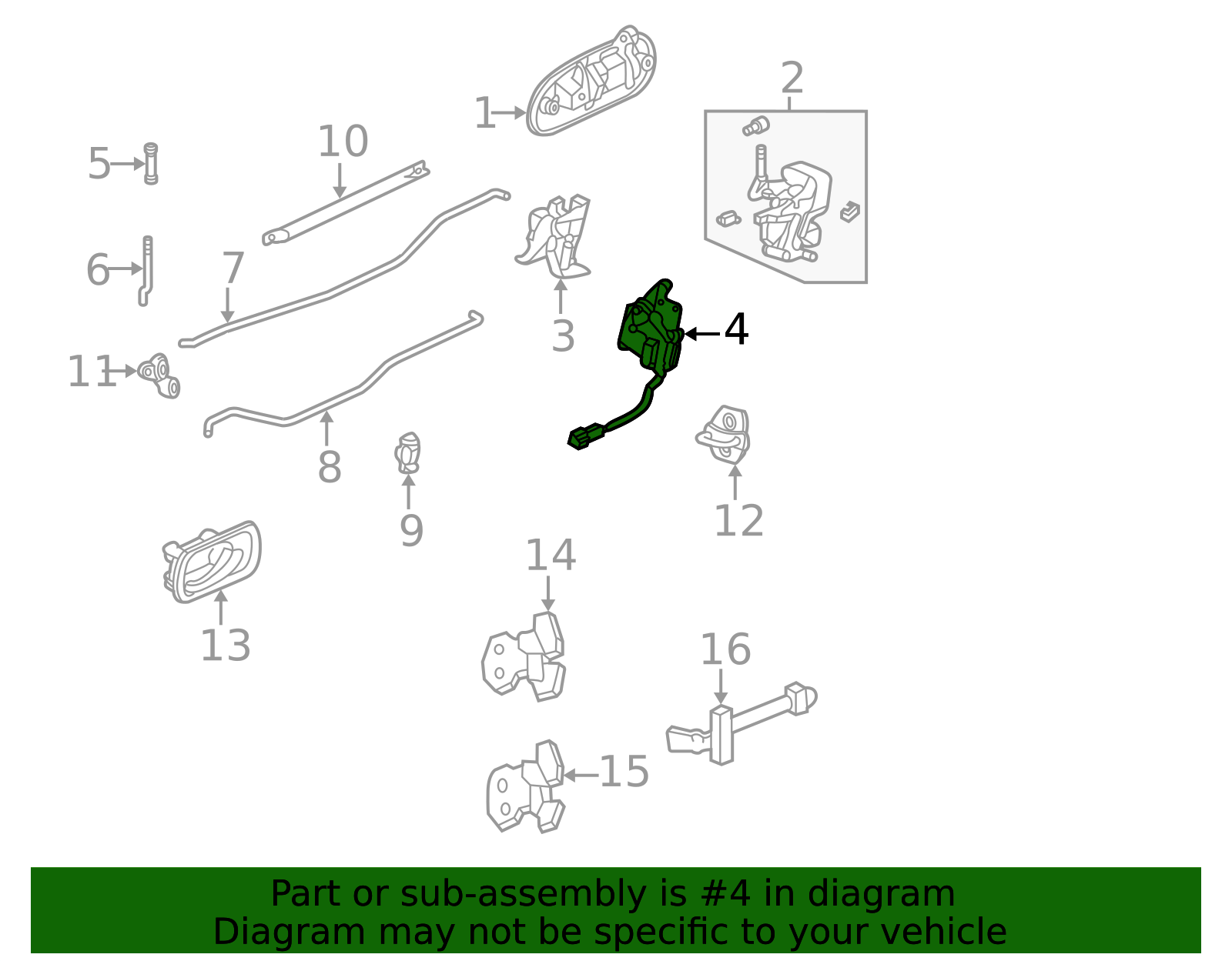 72655-S04-J02 - Lock Actuator 1996-2000 Honda Civic | Honda Parts Online