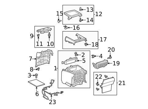 Center Console for 2019 Toyota Sienna #1