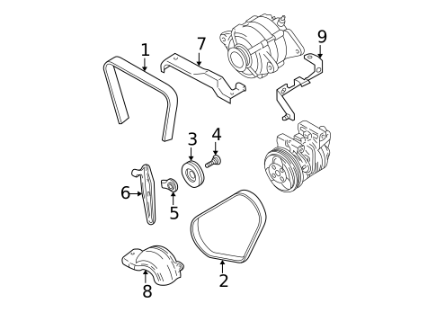 Belts & Pulleys for 2003 Subaru Impreza #0