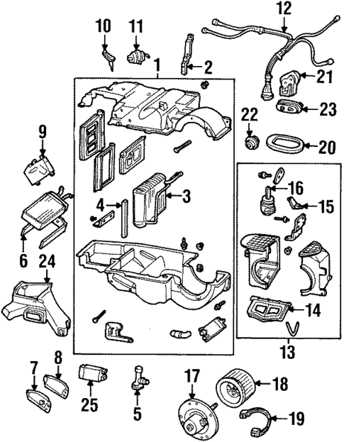 Evaporator & Heater Components for 1994 Lincoln Mark VIII #0