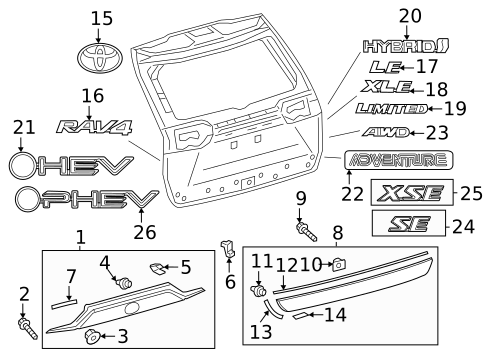 Exterior Trim - Lift Gate for 2022 Toyota RAV4 #0