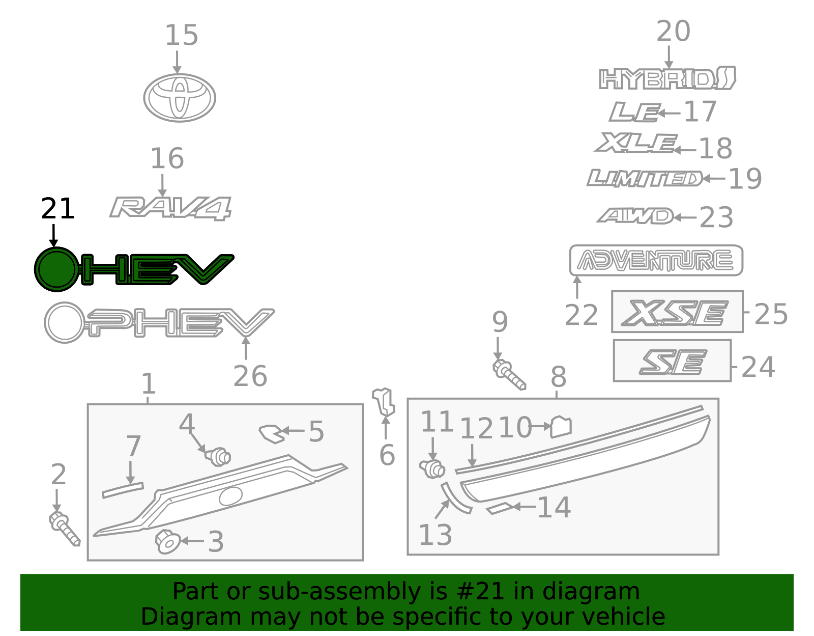 TOYOTA 新型RAV4 純正フロントスポイラー 2025 Toyota RAV4 Grade Power Unit Emblem Assembly 75440-0R170