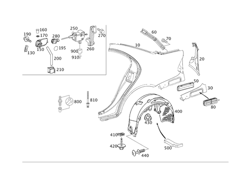 Rear Fender for 2009 Mercedes-Benz E320 #0